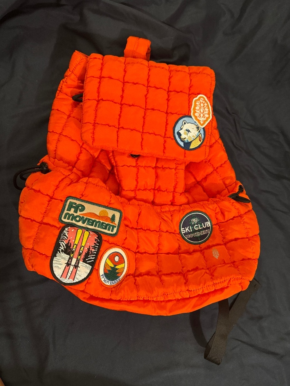 FP Movement Quilted Patch Hiker Backpack — Orange, Limited Edition Ski Patches